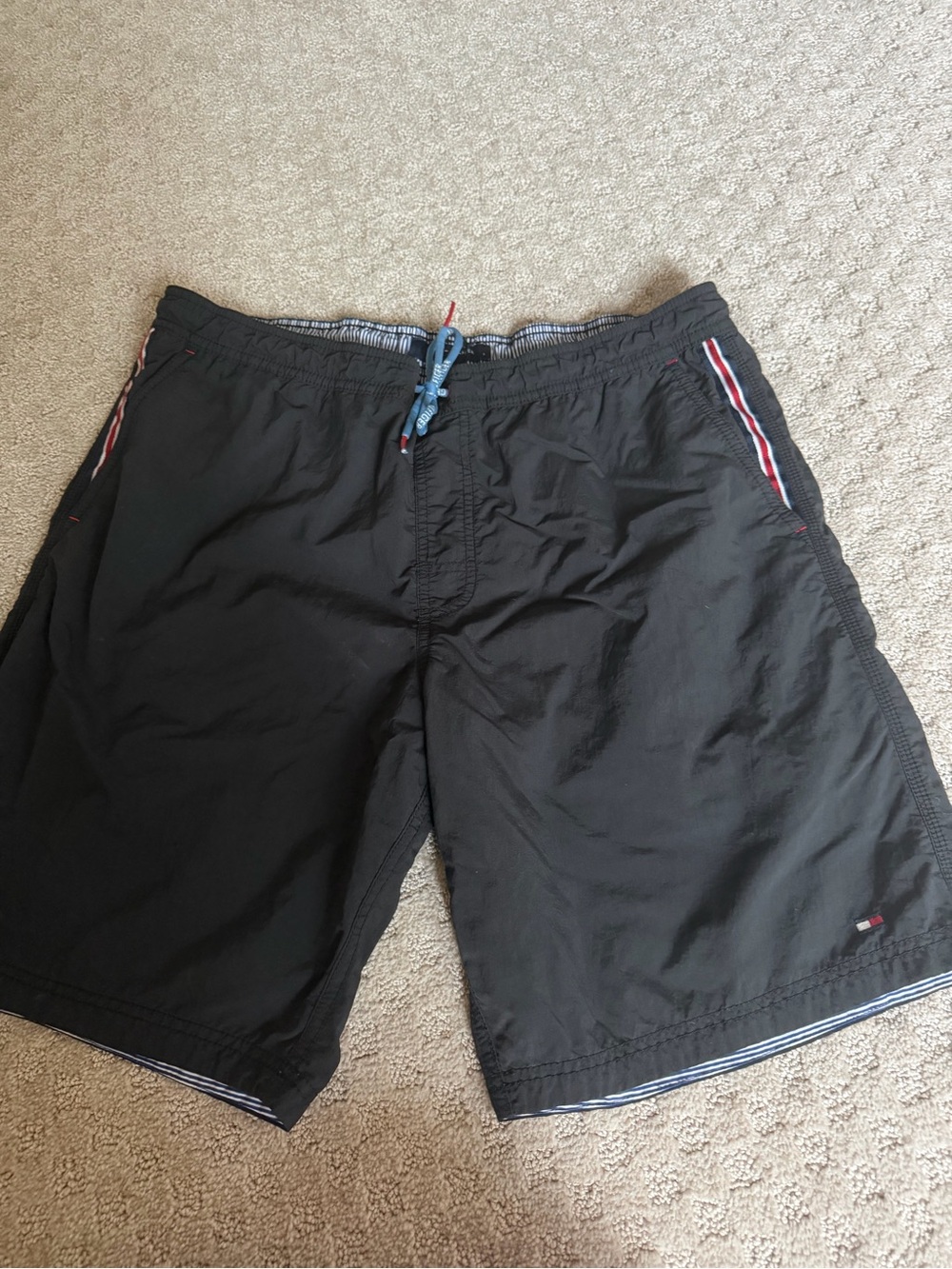 Men's Black and Red two pairs Swim Trunks
